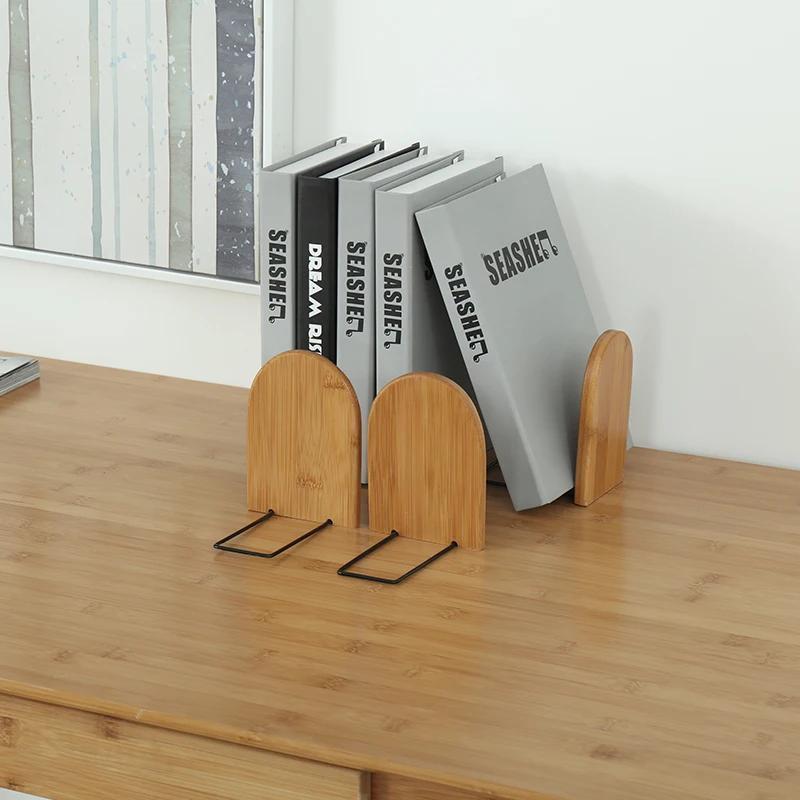 2pcs Nanzhu Bookstand Creative Wooden Bookstand  Backrest Baffle Storage Shelf Cute Bookstand Shelves Bookstops