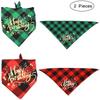 Barsinfi Triangular Dog Bandana, 2 Pieces Dog Triangular Bandana Bibs, Dog Birthday Bandana(Red Black and Green Black)