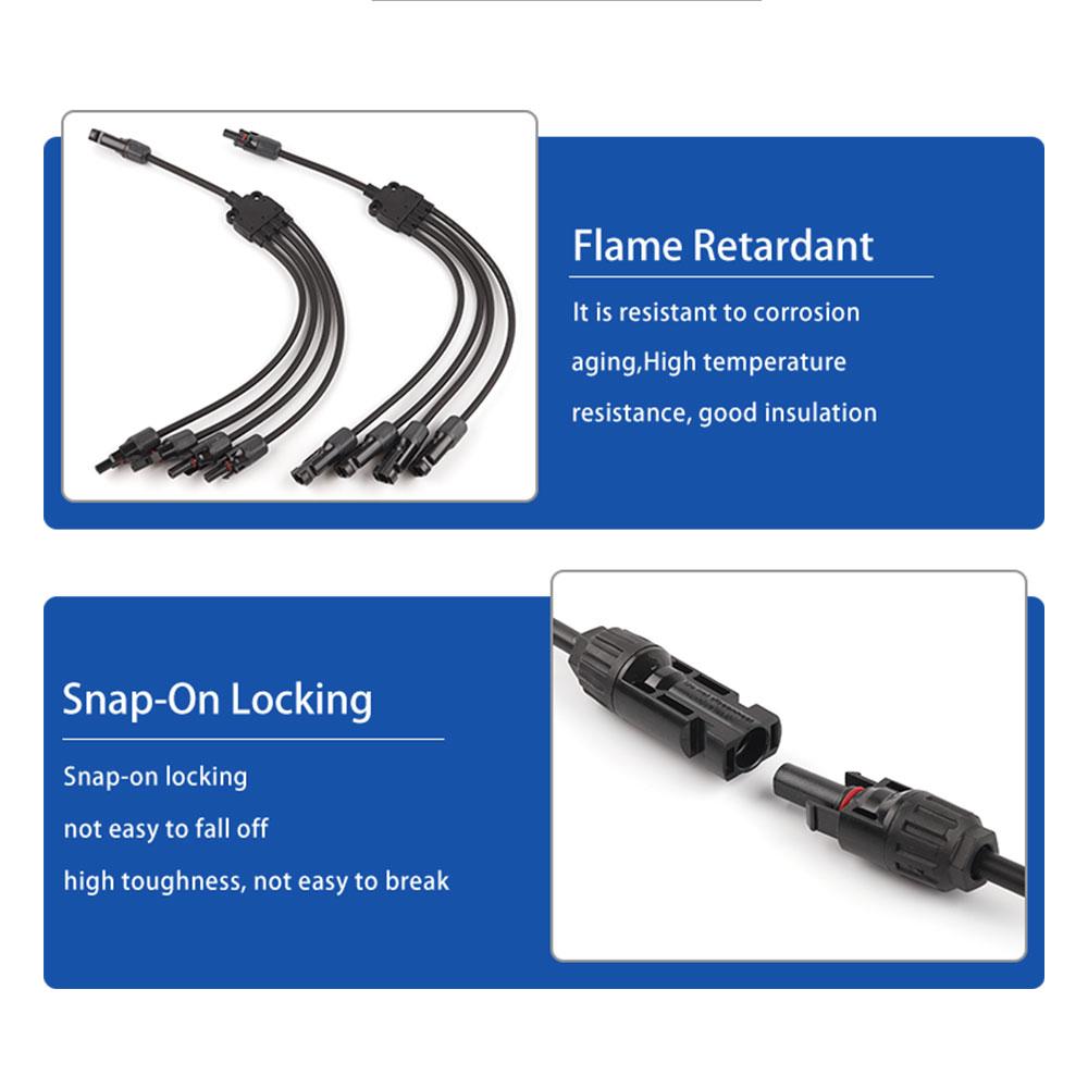 2Y 3Y 4Y PV Connector Parallel Connection Solar System PV Y type Branch Adapter Solars Panel Cable Connector With 1000V 30A