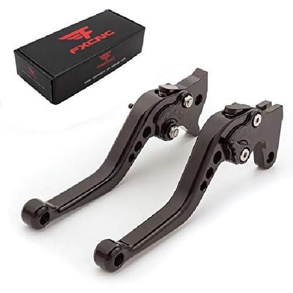 

FXCNC Motorcycle Adjustable Brake Clutch Levers Compatible with LIFAN KP 150 MINI LF150-5U KP150, KPR200, KPT200, X-pect Black Lever with Black Ad