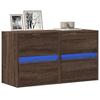 VidaXL Wall-Mounted TV Cabinets LED Lights 2 Pcs Brown Oak 41x31x45 Cm, Wall-Mounted TV Unit, Floating TV Unit, Support 852284