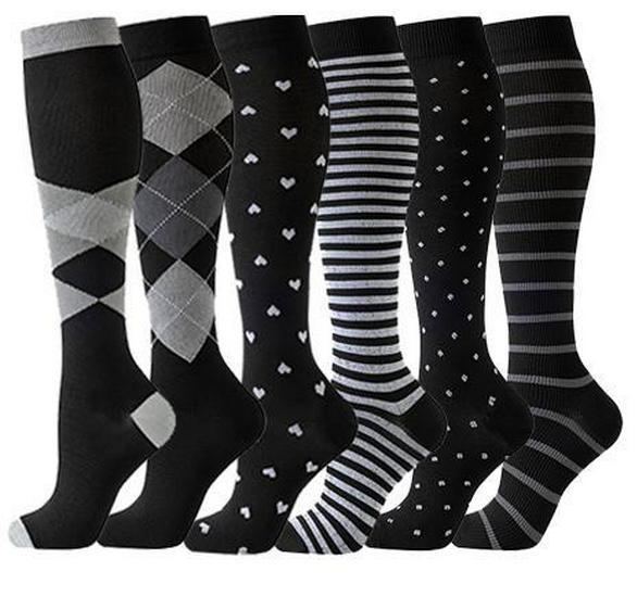 Herbst Damen Europäische & Amerikanische Sport Kniehohe Kompressionssocken, Hochelastische Schlankheits-Wadensocken