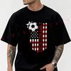 Men T-shirt High Quality Funny Cotton Soccer Fan USA Canada Mexico Game Day Stadium Party Motorcycle Tee Casual O-neck Tops