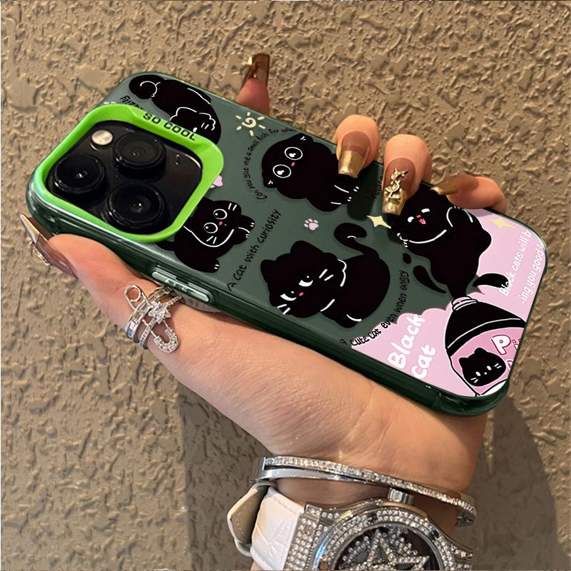 Cartoon Black Cat Case for Xiaomi Redmi Note 14 13 12 11 10 9 8 Pro Plus 14S 12S 11S 10S 9S Redmi 14C 14R 13C 12C 11A Back Cover