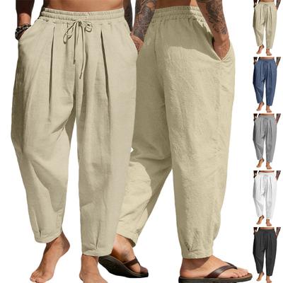 Herren Freizeithose - große Größe, atmungsaktiv, weiter Beinschnitt, bequem und locker, mit Rüschen, lange Hose