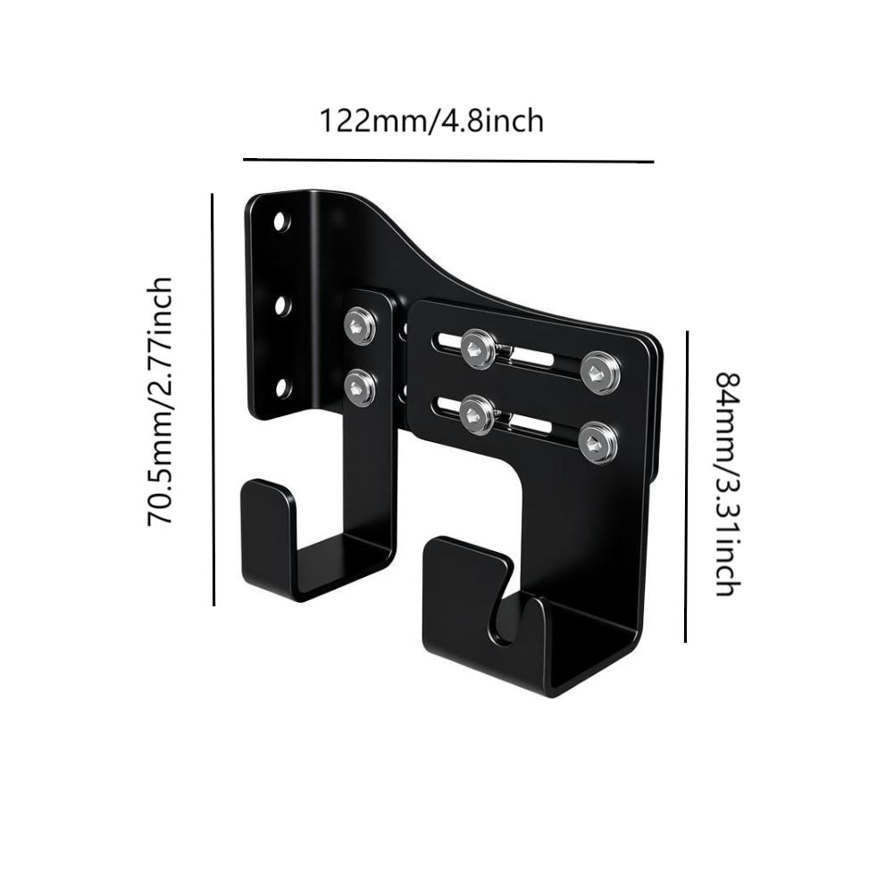 Chainsaw Holder with Heavy Duty Adjustable Wall Mount and Double Hook for Reliable and Safe Storage in Workspaces