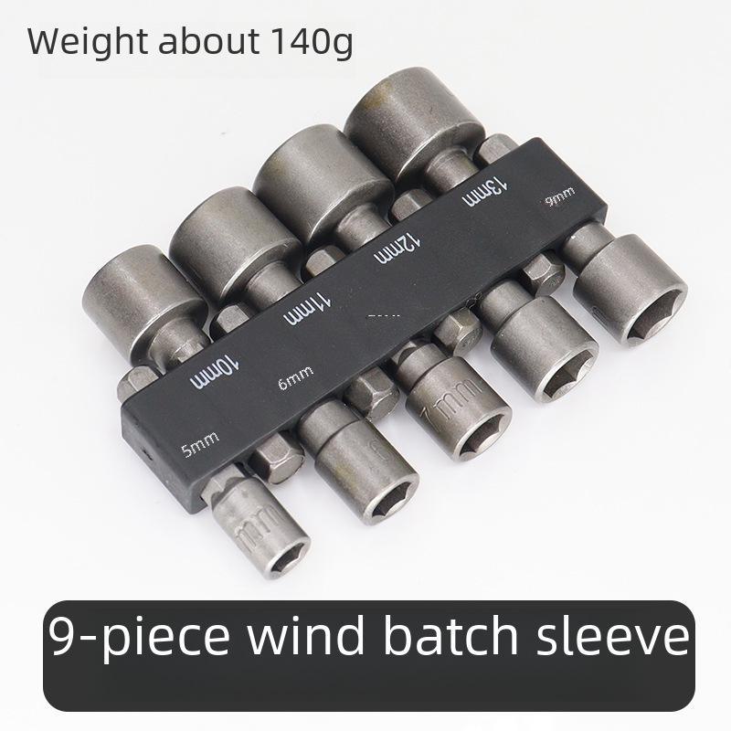 Hex Handle Air Screwdriver Set, 6.35mm, 9/14-piece Metric & Imperial Socket Head Drill Accessories