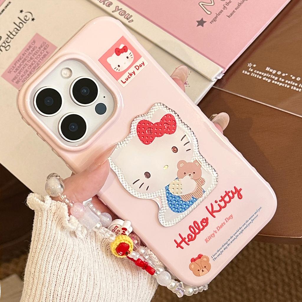 Gilded Three Dimensional Cartoon Cat Suitable for 15promax Apple 16 Mobile Phone Case Iphone14 Hanging Chain 13 Girl Soft