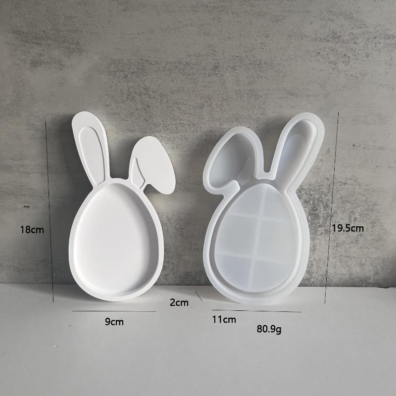 

Rabbit Series Tray Molds Lop-Eared Easter Design Gypsum & Epoxy Resin Compatible Dish Storage Plate Home Garden Decor