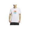 Adidas Round Neck Pullover Letter Print Short Sleeve T-Shirt Men Tops White IS0271