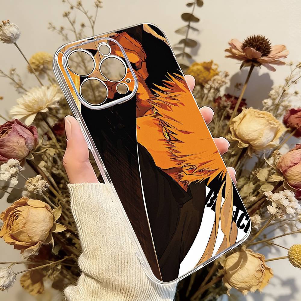 Hot Anime b-Bleach Phone Case For iPhone 17 16 15 14 13 12 11 Mini Pro Max Plus Transparent Cover iPhone11PROMAX