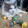 Interaktív mozgó hernyó macskajáték - Nincs szükség elemekre, Biztonságos műanyag, Véletlenszerű színek beltéri/kültéri játékhoz