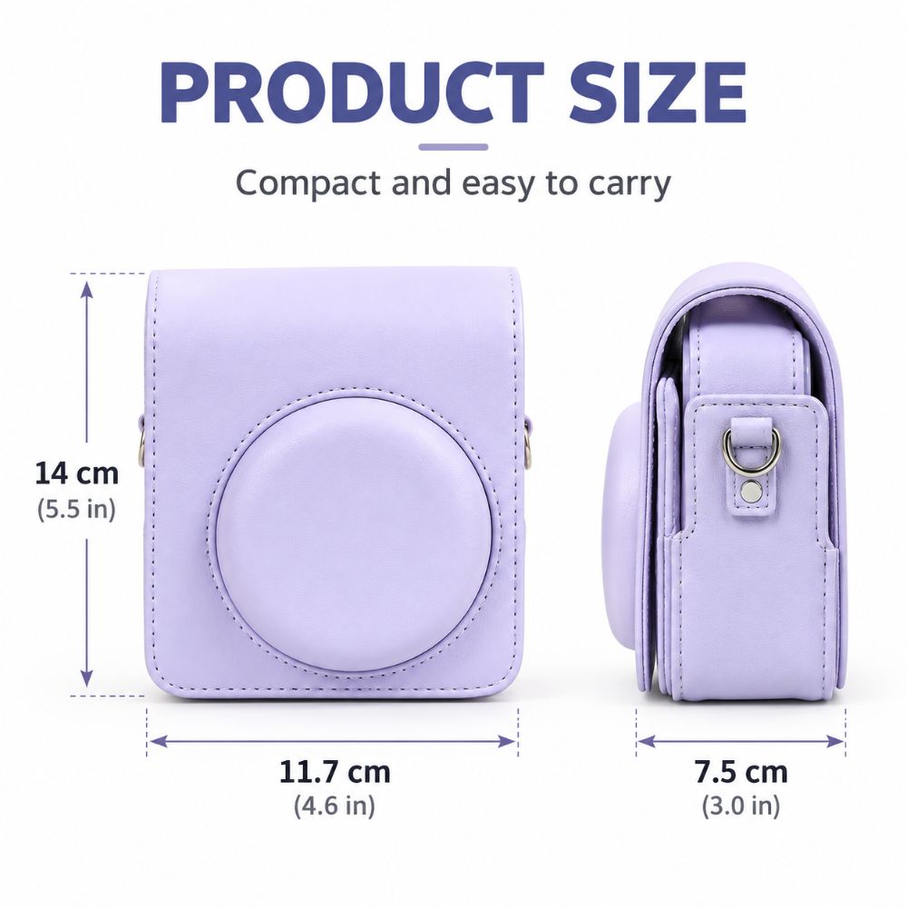PU Leather Camera Bag Retro Camera Case for Fujifilm Instax Mini 13/12/11 Outdoor Carry