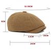 HT4888 Baskenmützen Herbst Winter Wollmischung Hüte für Männer Frauen Künstler Maler Baskenmütze Männlich Weiblich Flache Kappe Schirmmütze Achteckige Baskenmützen