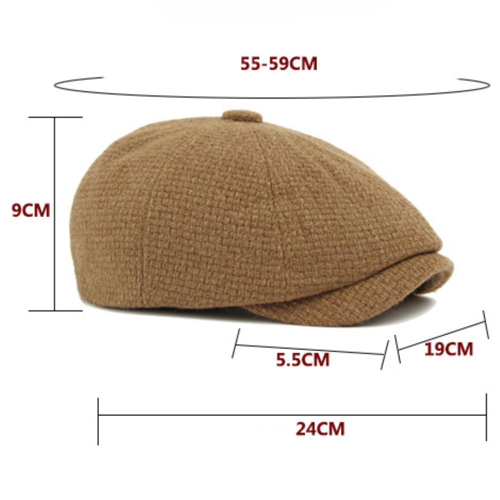 HT4888 Baskenmützen Herbst Winter Wollmischung Hüte für Männer Frauen Künstler Maler Baskenmütze Männlich Weiblich Flache Kappe Schirmmütze Achteckige Baskenmützen