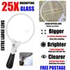 Hand Held 25X Extra Large Lightweight Zoom Magnifier 3 Bright LED Large Loupe Magnifying Glass