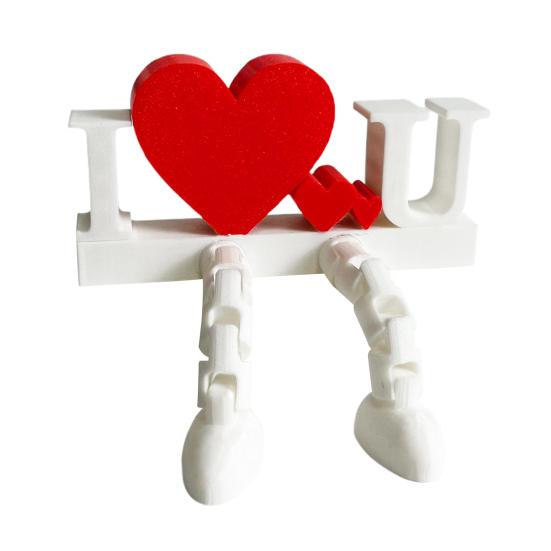 

I Love U Figurine with Articulated Legs Movable Joints Love Heart Fidget Toy Wedding Party Desktop Decoration Ornament Valentine s Day Romantic Gift