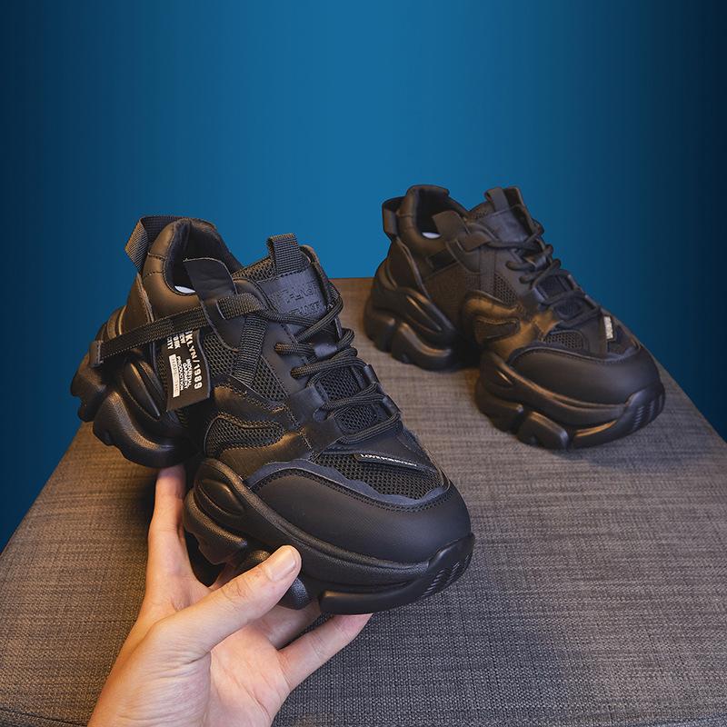 Dad Shoes Girl 2025 New Spring Breathable Casual Sneakers Thick-soled Height Increasing Single Shoes Versatile Mesh Shoes Children