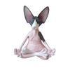 Meditazione Yoga Gatto Felice Bizzarro Buddha Sfinge Figurine Decorazione Artistica Scultura Statua da Giardino Esterno Artigianato Decorazione Casa