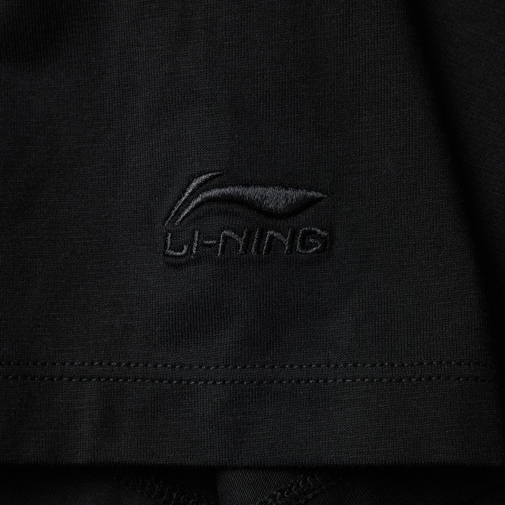 Li Ning Sports Trend Series Casual Simple Solid Color Round Neck Pullover Loose Short Sleeve T-Shirt Women T-Shirt Black AHSV192-3