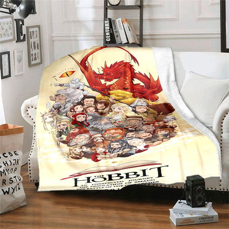 1pc The Hobbit Trilogy Cartoon Blanket,Portable Throw for Travel & Camping, All Season Cozy Blanket,Ideal Gift