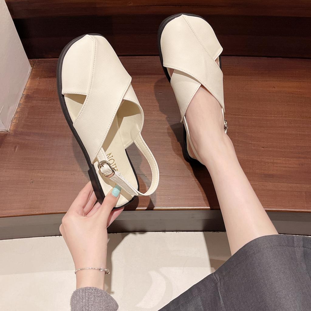 Baotou sandals women's 2025 summer new casual flats trend