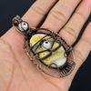 Bumblebee Jasper & White Evil Eye Pendant, 999 Copper Wire Wrapped Gemstone Jewelry, Handmade Pendant, For Mother Day