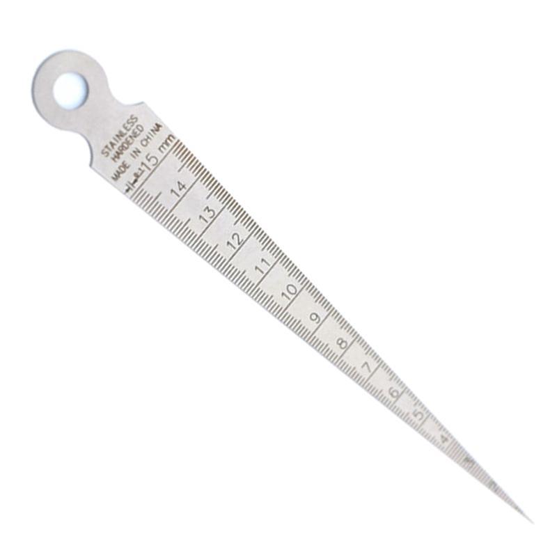 63HF Stainless Steel 0-15mm Taper Gauge Aperture Scale Feeler Gauge Aperture