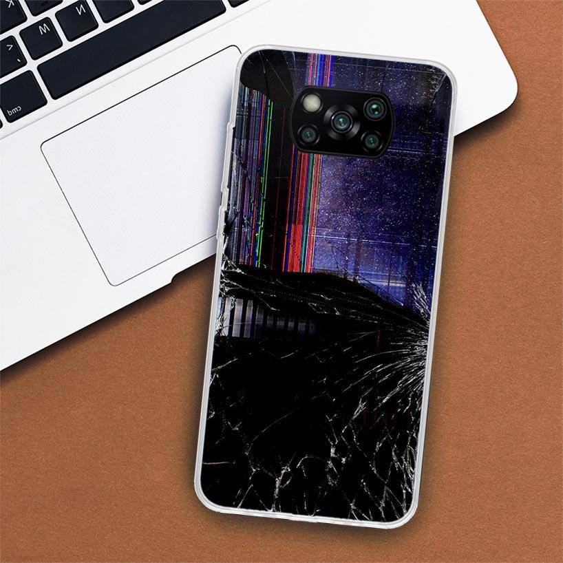 

Broken Phone Screen Phone Case For Xiaomi Poco X3 Nfc X4 X5 X6 X7 F7 Ultra F6 F5 F4 Gt F3 M6 M5S M5 M4 M3 Fundas Soft Shell X7 X Xiaomi Poco X7 Pro