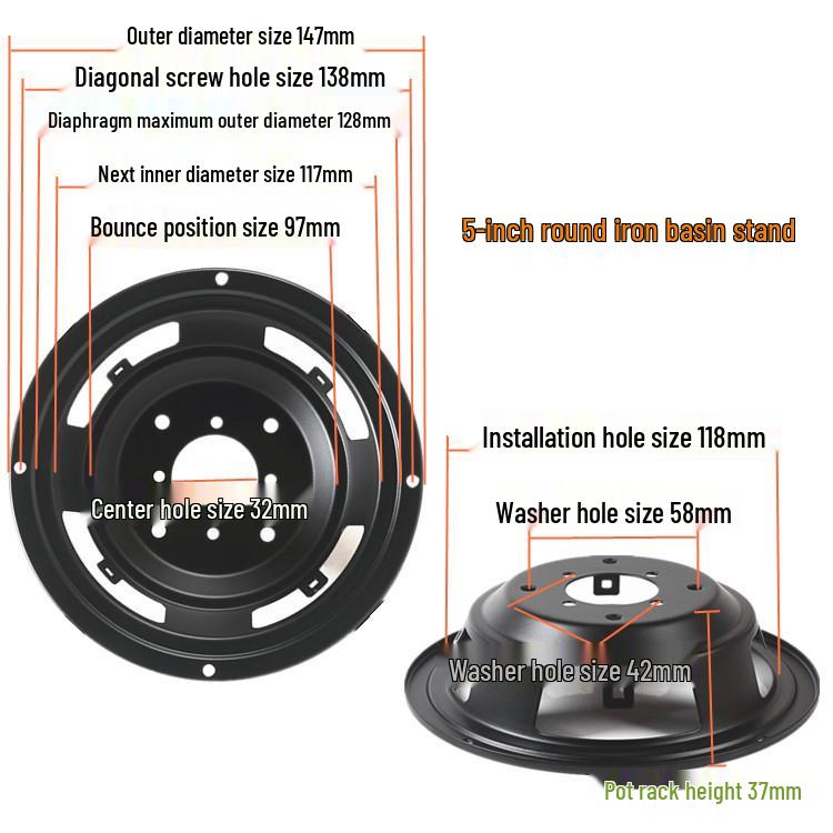 Speaker Iron Basket Stand - Bracket & Rolled Edge Repair for 3-10 Inch Speakers, DIY Accessories