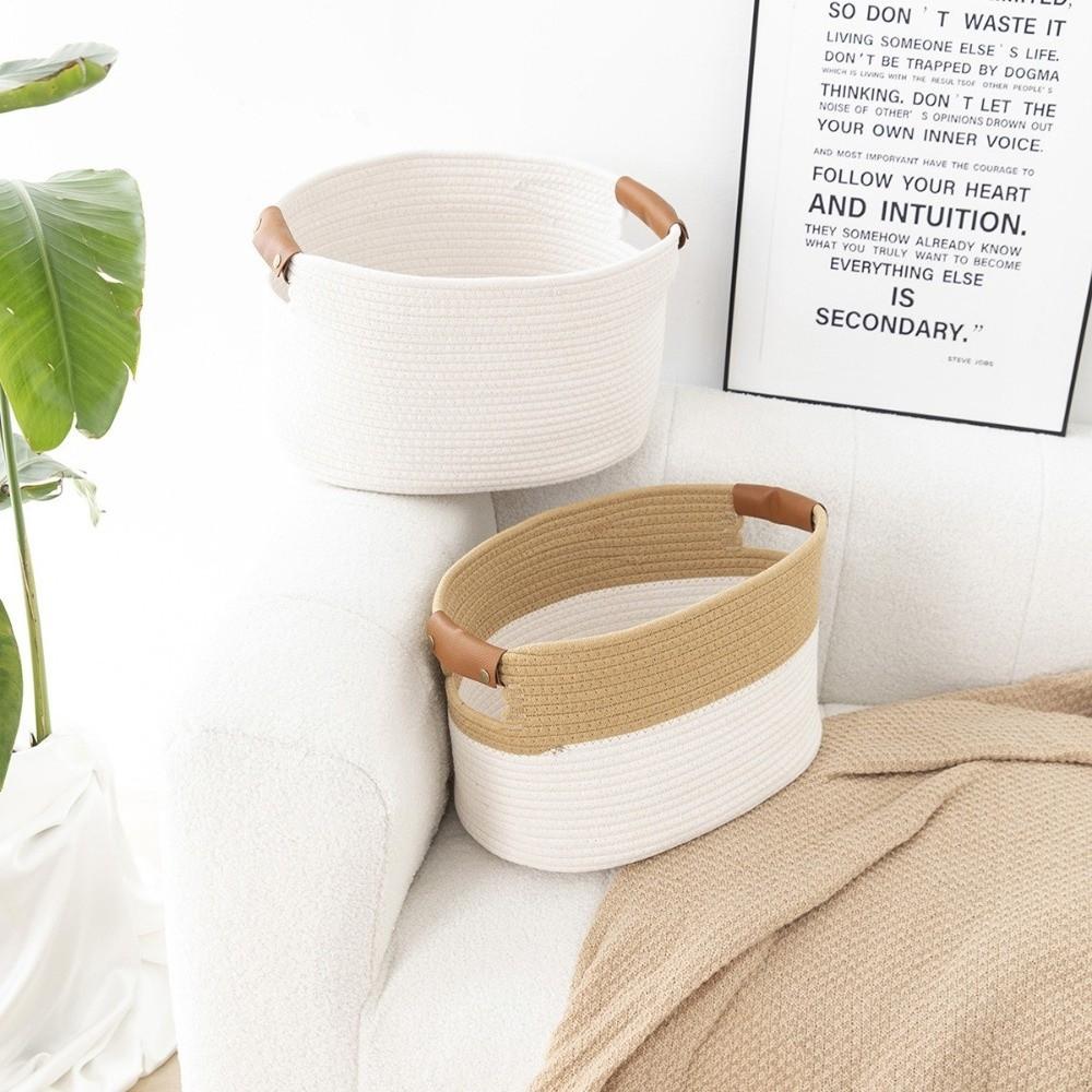 15x10x9 Zoll Baumwollseilkorb Große Kapazität Geflochtene Seilkörbe Wäschekorb für Wohnzimmer