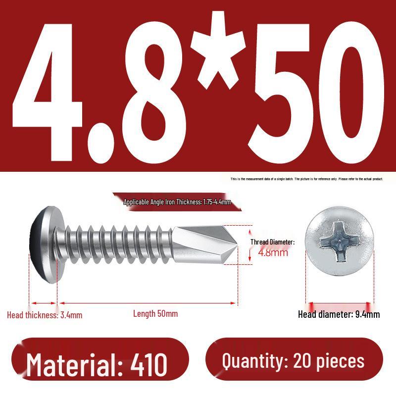 Stainless Steel 304 Phillips Round Head Self-Drilling & Tapping Screws, M3.9/M4.8/M5.5 Swallowtail Bolts