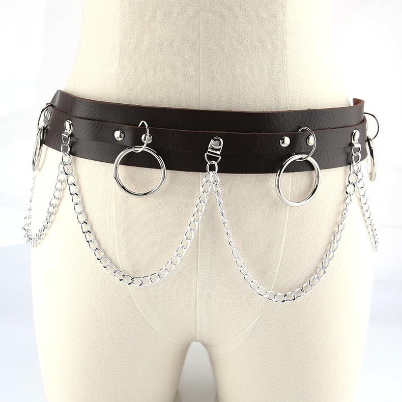 Punk Style Womens Belt Metal Chain Pendant Fashion Accessories Clothing