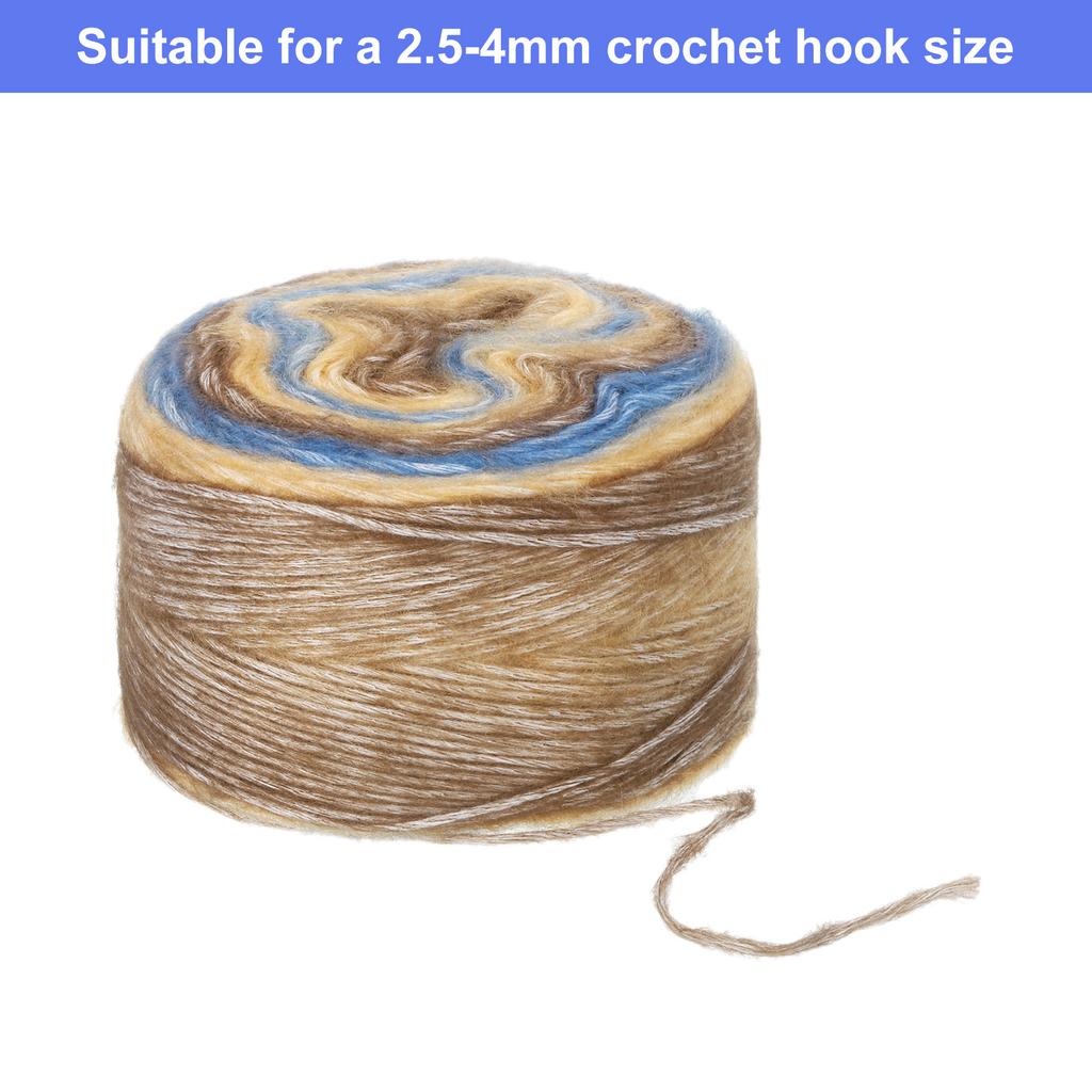 3Pcs Gradient Cake Cotton Yarns, Soft Rainbow Yarn Ball for Knitting and Crocheting Craft Project (300g X 3, 245M L Each) 100g