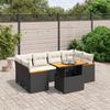 VidaXL Garden Lounge Set with Cushions 7 Pcs, Patio Sofas, Patio Furniture Set, Outdoor Furniture, Black 3272974