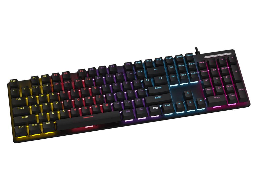 K74 Mechanical Keyboard: 104-Key, Wired, Dual-Use for Office & Gaming with Mixed Backlight.