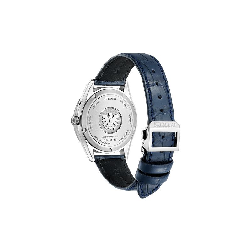 Citizen Date Display 100 Meters Waterproof Limited Edition Solar Quartz Genuine Leather Strap Men's Watch Blue Dial AQ4100-14L