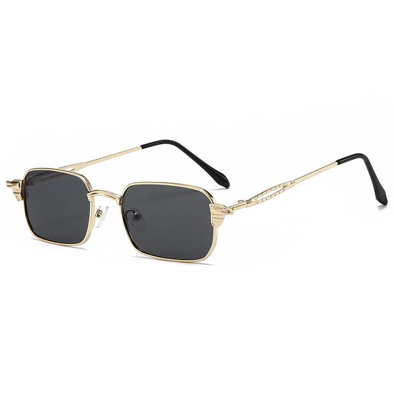 New men's driving small square metal sunglasses women's high-end trend driving European and American sunglasses