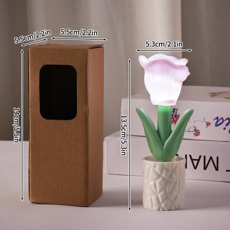 Tulip Nightlight Bedside Lamp Desk Accessories Bedside Atmosphere Light Home Decoration Photo Props Birthday Decoration