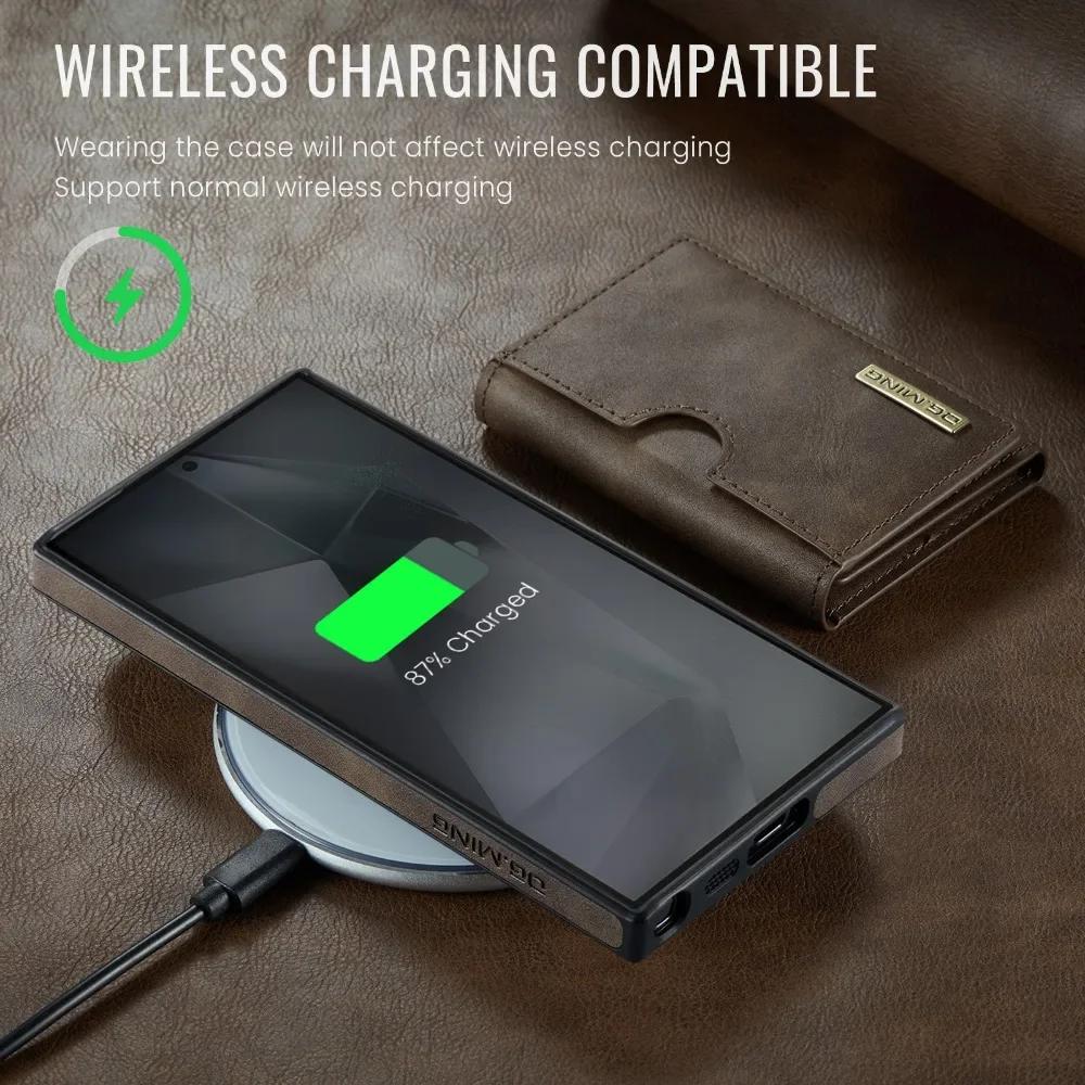 2 in 1 Detachable Magnetic Wallet Case For Samsung Galaxy S25 Ultra S24 S23 S22 Plus For Magsafe RFID Blocking Card Holder Cover