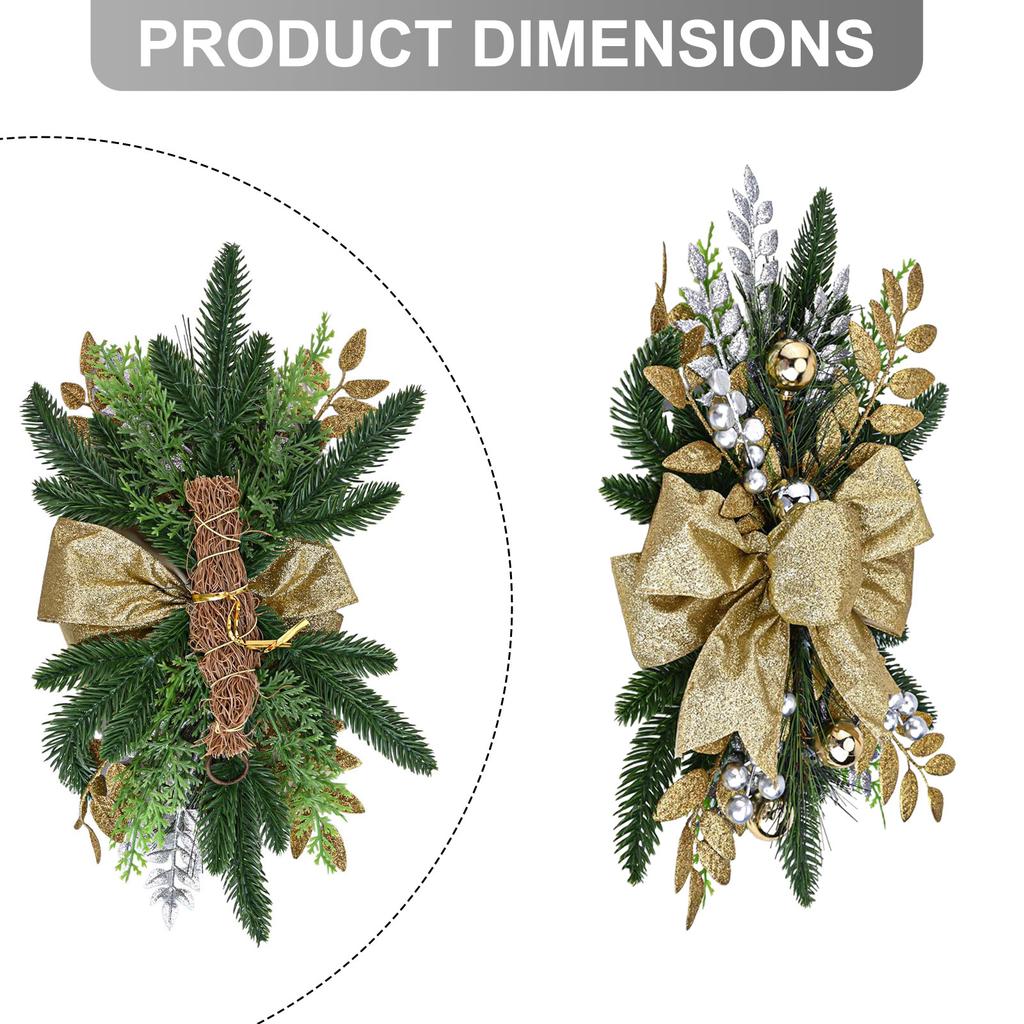 Christmas Celebration Christmas Ornaments Christmas Home Decor Bows And Pine Cones Cordless Pre-installed Light Hanging Loops