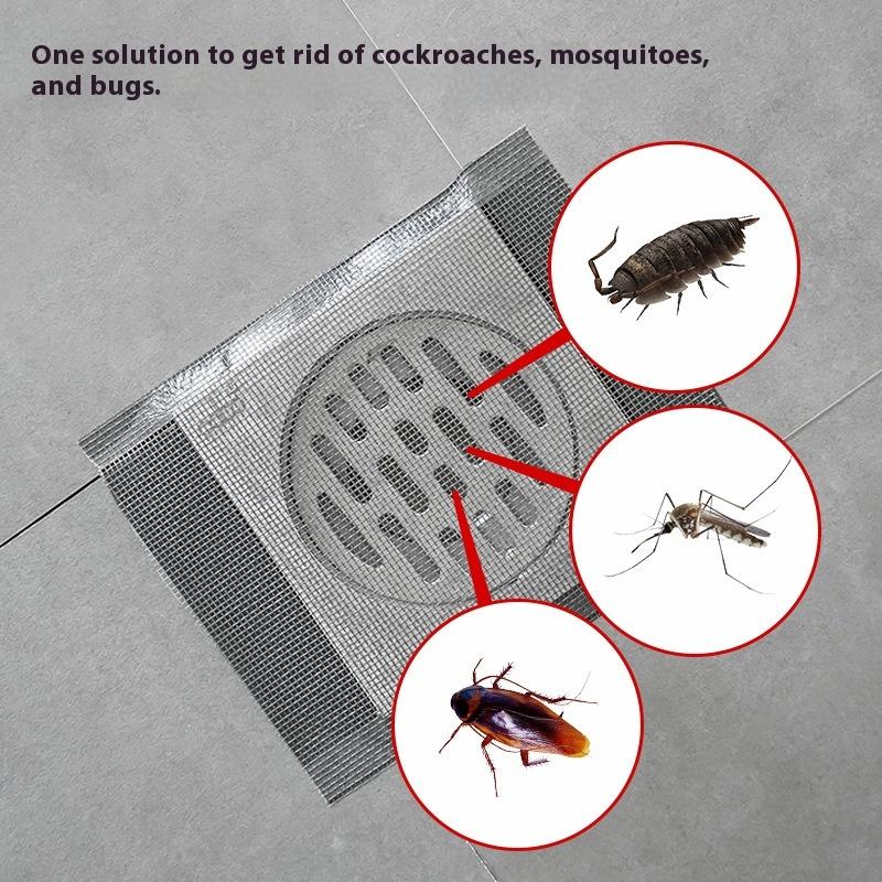 Self-Adhesive Floor Drain Stickers Cutable Shower Drain Hair Catcher Disposable Mesh Sink Strainer Filter Screen Sticker
