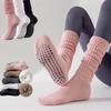 Seamless Crew Cotton Socks for Women's Yoga Pilates Thickened Knitted Anti-Slip Trampoline Youth Winter Body Logo