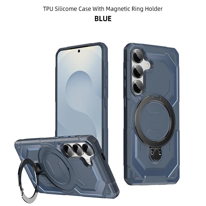 Magnetic Armor Phone Cases For Samsung S25 S24 S23 Plus  S21 Ultra FE For Galaxy S22 Wireless Charging Stand Protection Cover Funda