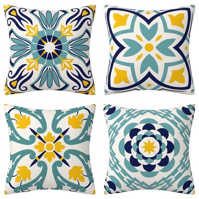 Mediterranean Style Turkish Floor Texture Cushion Cover Home Decoration Cushion Sofa Cushion Cover Outdoor Cushion Pillow