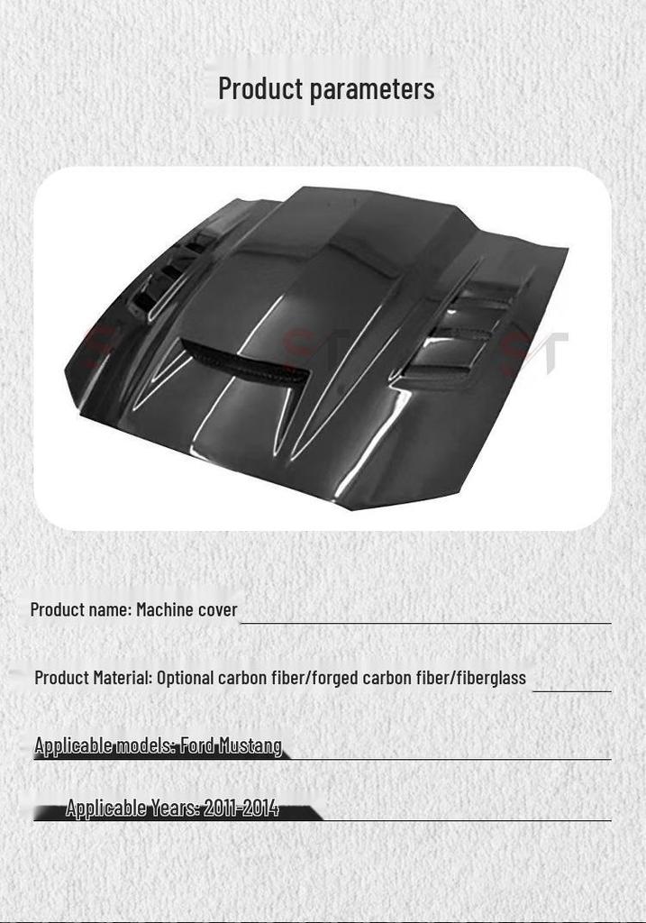 11-14 Ford Mustang Modified TF Carbon Fiber Hood & Front Bumper Cover