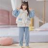 Kids' Flannel Cartoon Pajamas - Warm Coral Fleece for Girls, Autumn/Winter Collection