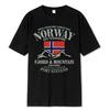 Léto Norsko Flag Fjord Mountain Tričko Crazy Hip Hop Pánská košile Bavlna Crewneck Nadměrná velikost Krátký rukáv Legrační trička Muž