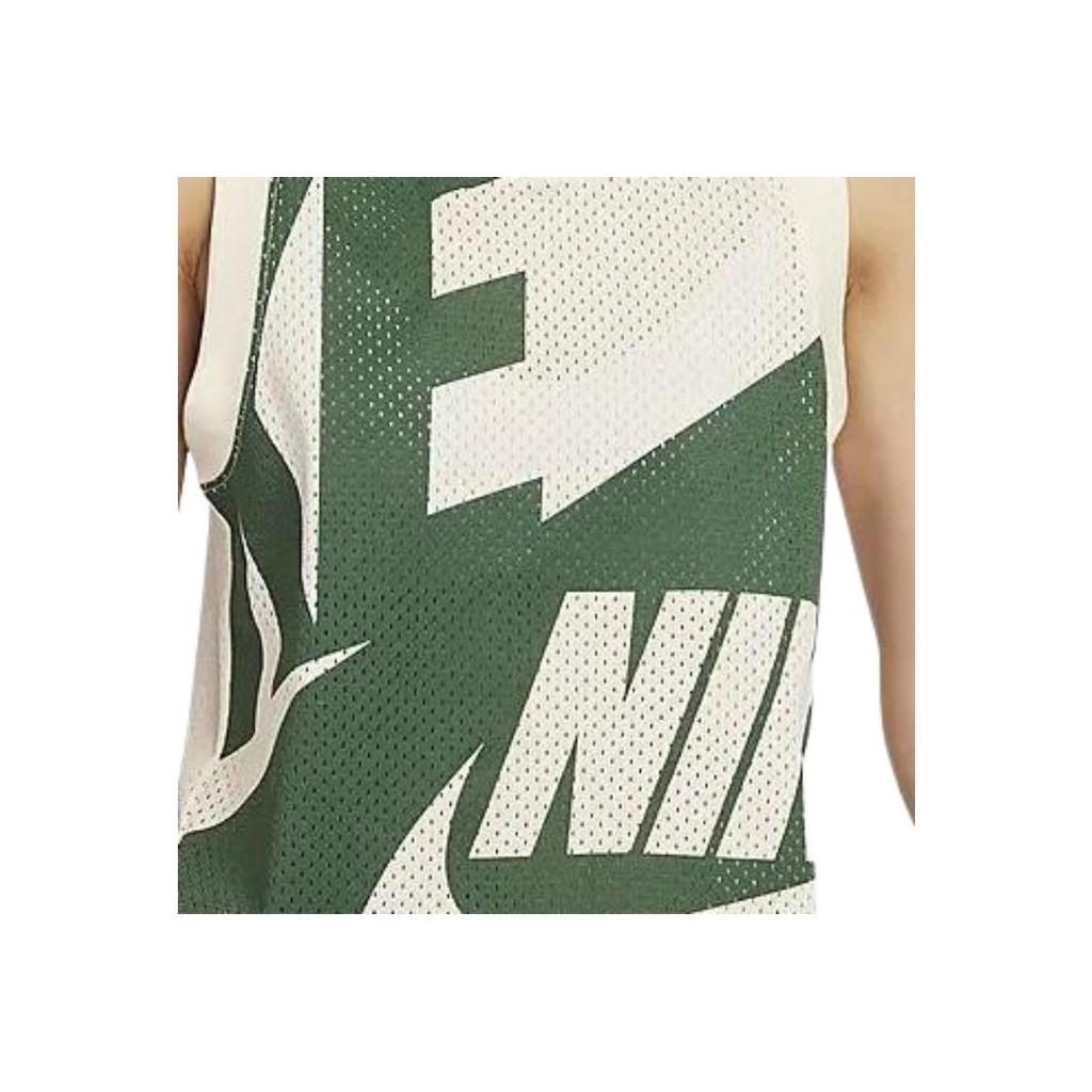 Nike Buchstaben-Print Rundhals Mesh Atmungsaktiv Lässig Ärmellose Weste Damen Tops Licht-Elfenbein FN2257-110