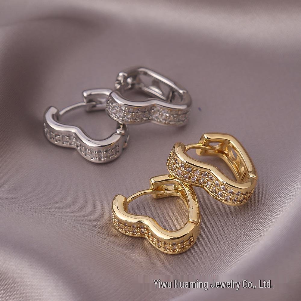 French Light Luxury Zircon Diamond Stud Earrings - Versatile & Trendy Styles